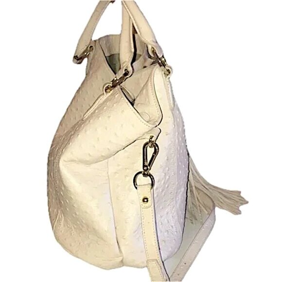 SALE ~ GILI Roma Ostrich Embossed Leather Tote Crossbody Bag Weekend  NWT - Picture 2 of 13
